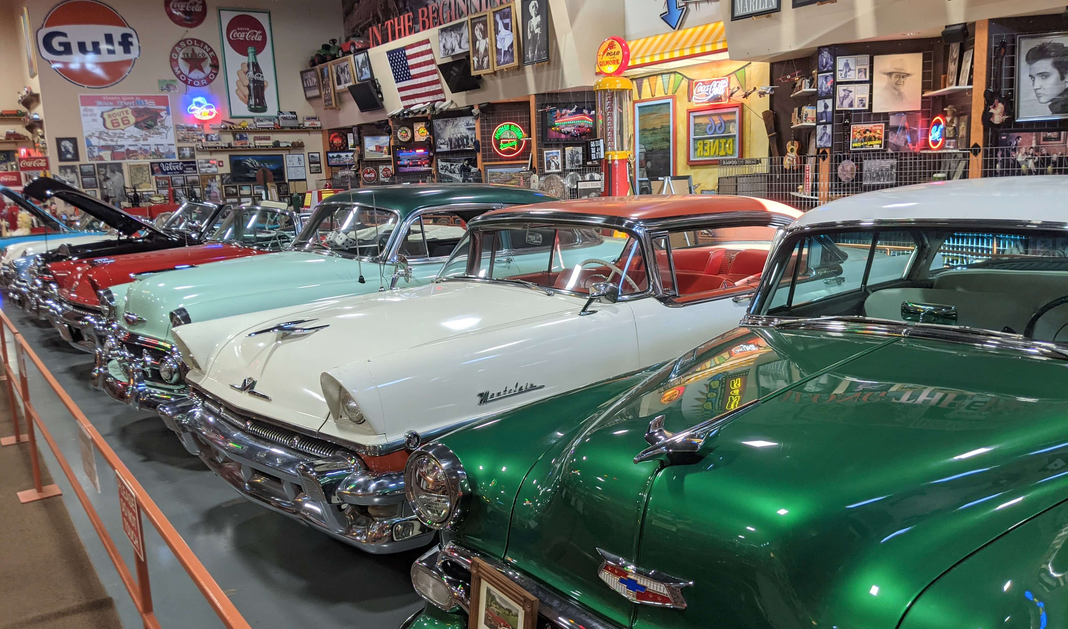 There was a free car museum at this gas station. Because why not?